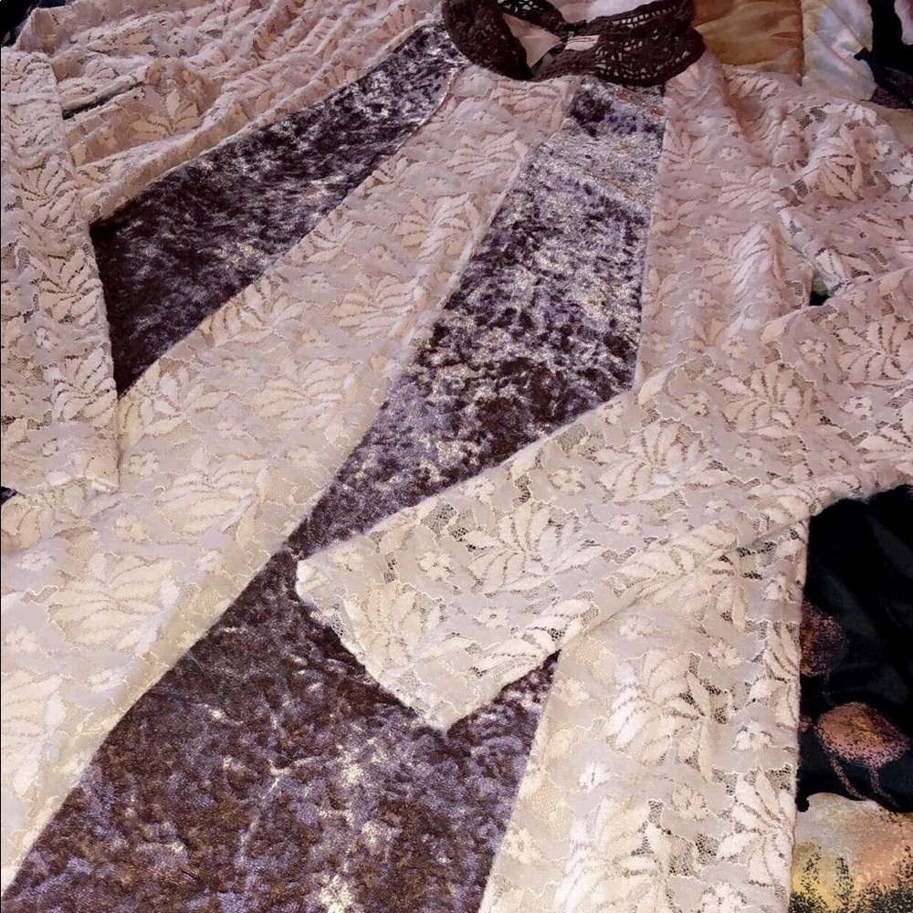 Lace and Velvet Tunic, M